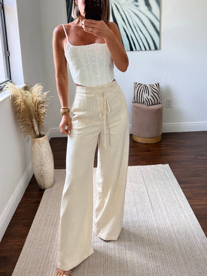 Beige  linen pants