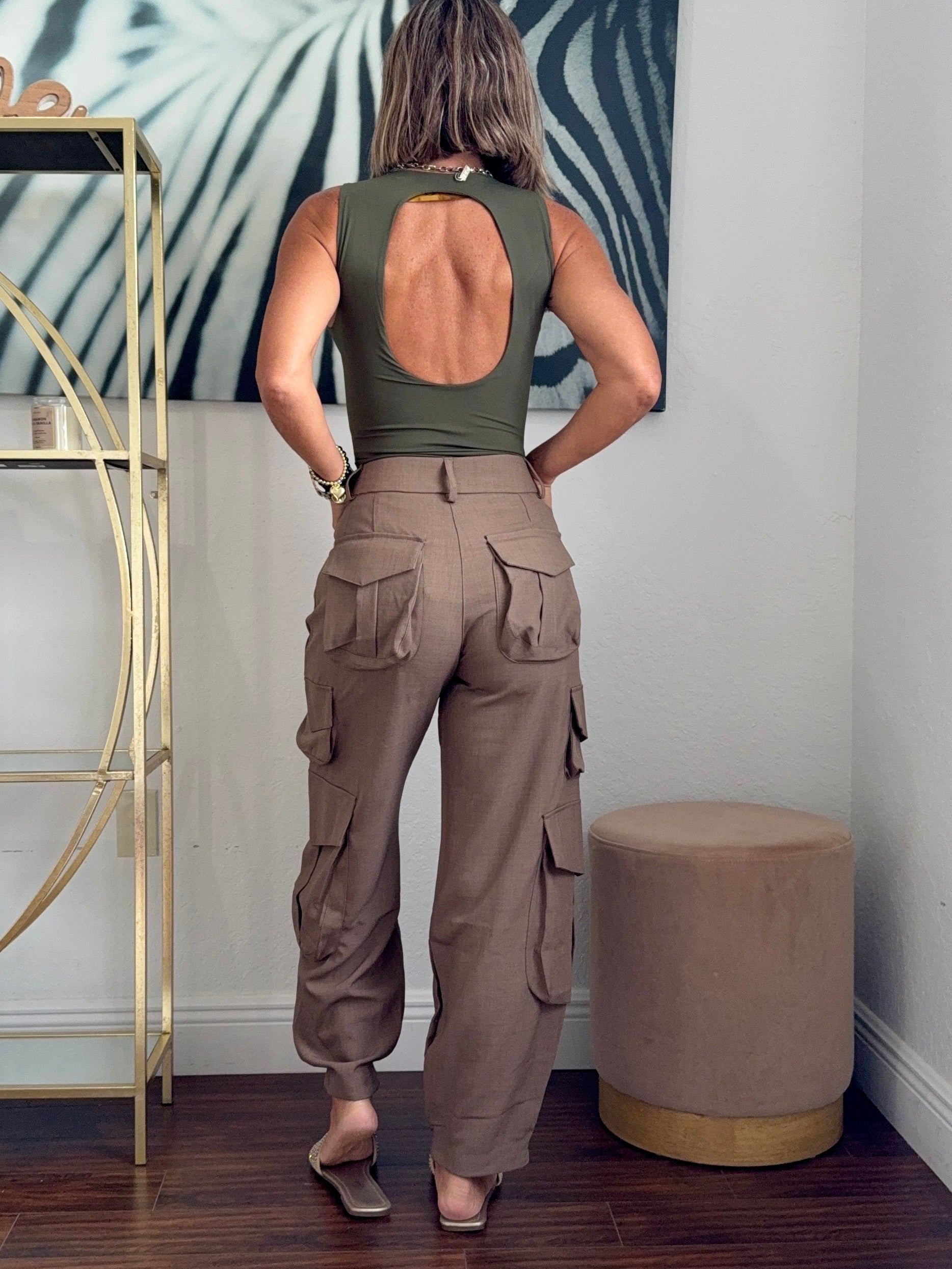 Brown Urban Cargo Jogger Pants