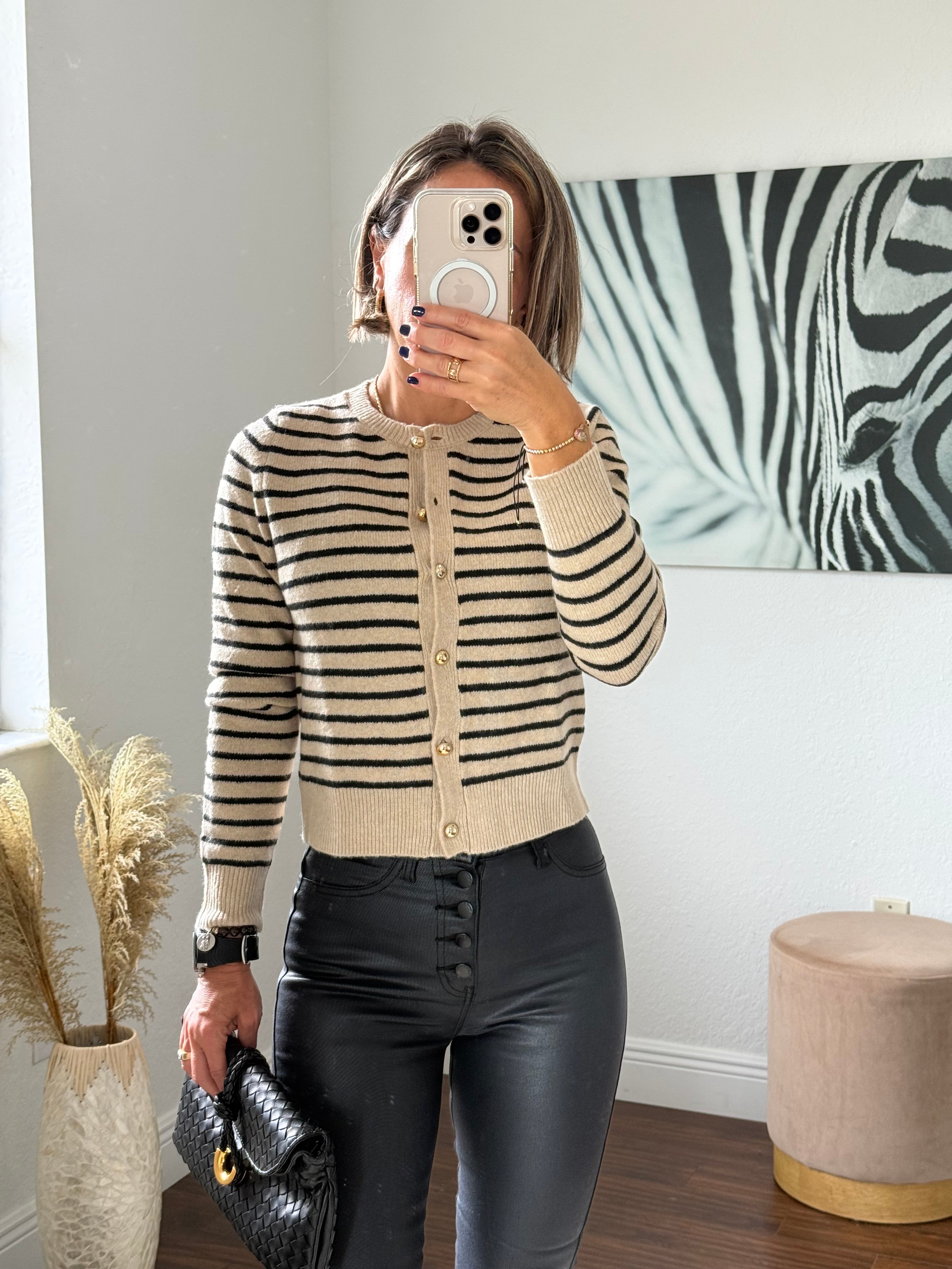 Striped Open Sweater