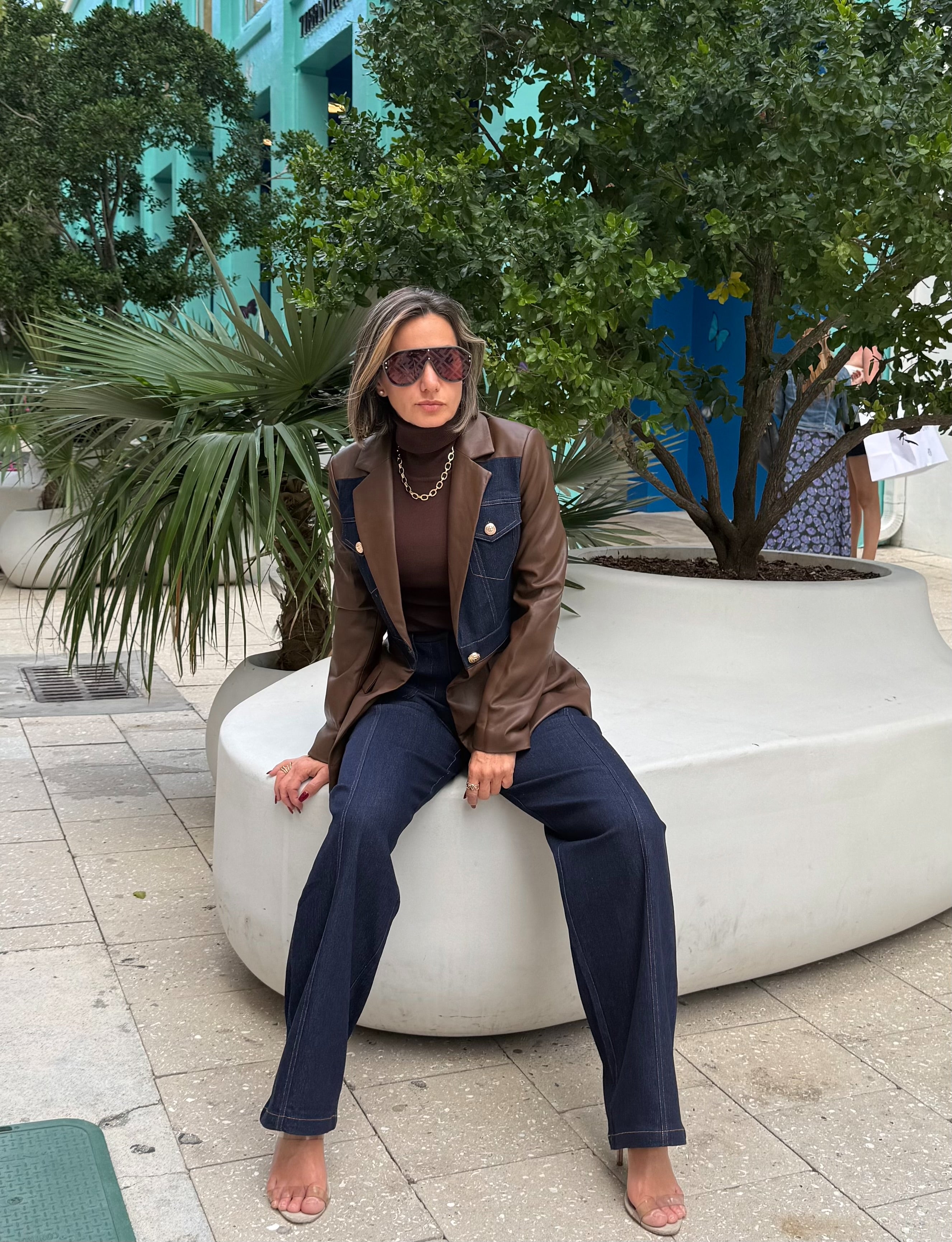 Leather denim set  Winter Statement