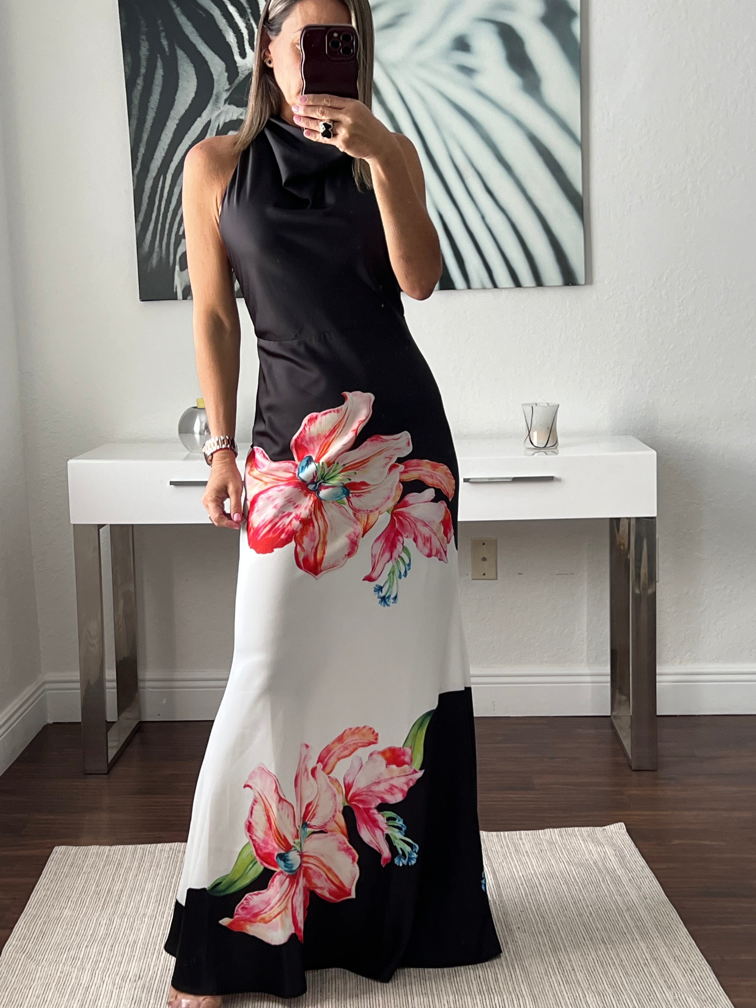 Floral print long dress
