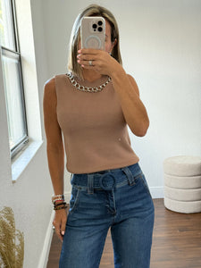 Brown Chain Reaction Top”