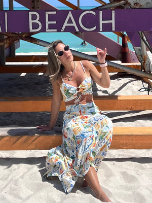 Mikonos  long skirt set