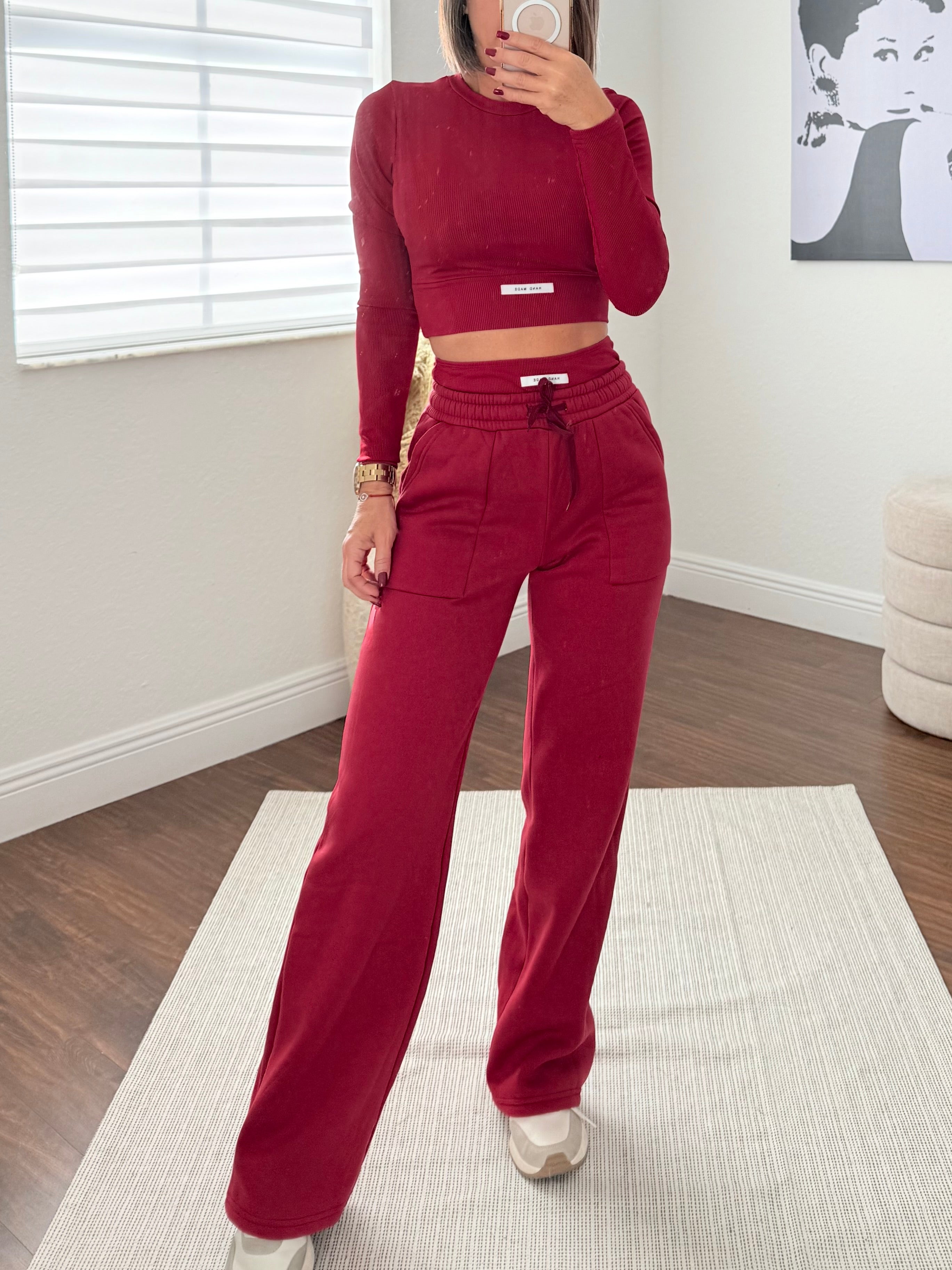 Burgundy  travel set