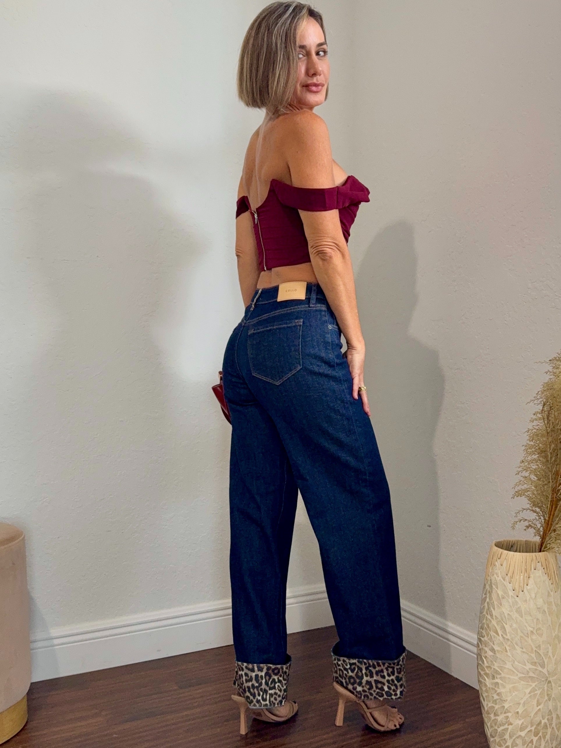 Animal print  Detail Denim