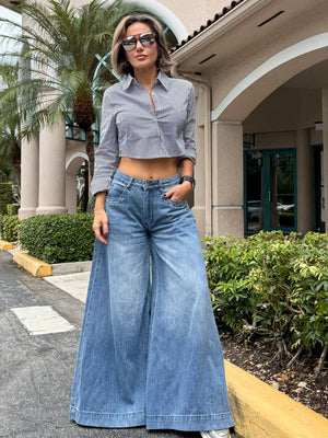 Crop top de rayas casual chic