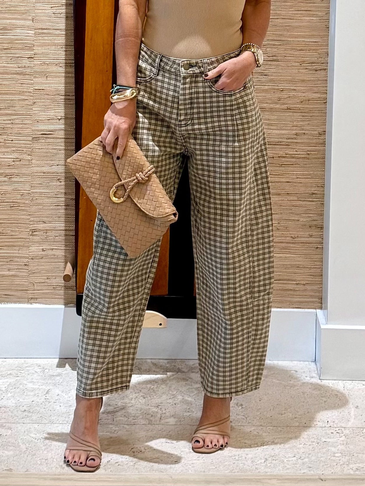 Square  Barrel Denim  Pants