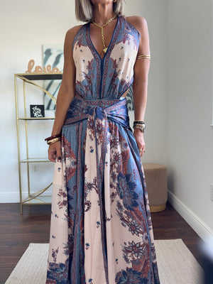 Chic Printed Silk Dress – Daytime Elegance
