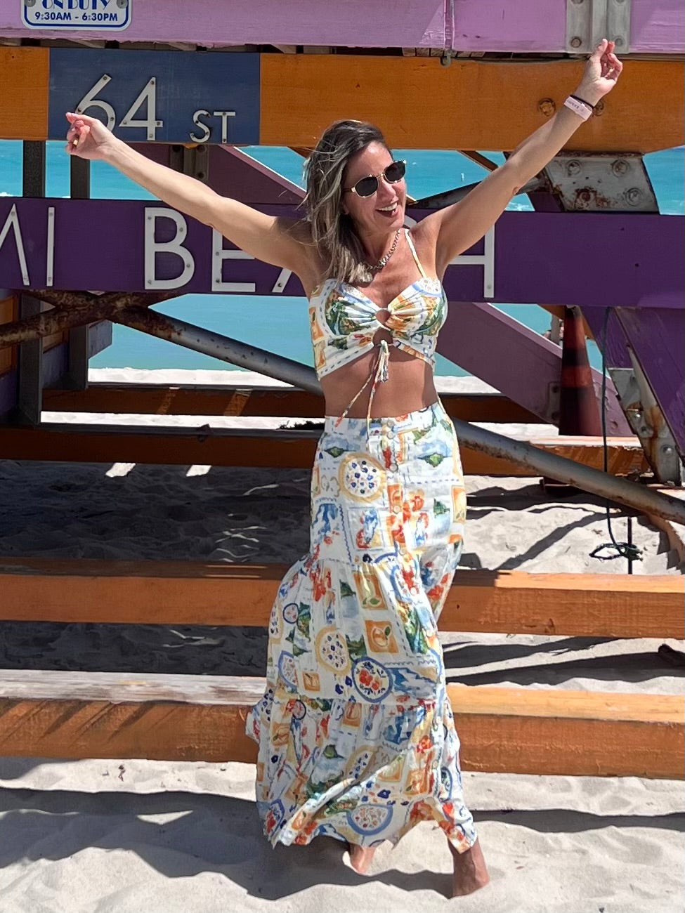 Mikonos  long skirt set