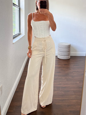 Beige  linen pants