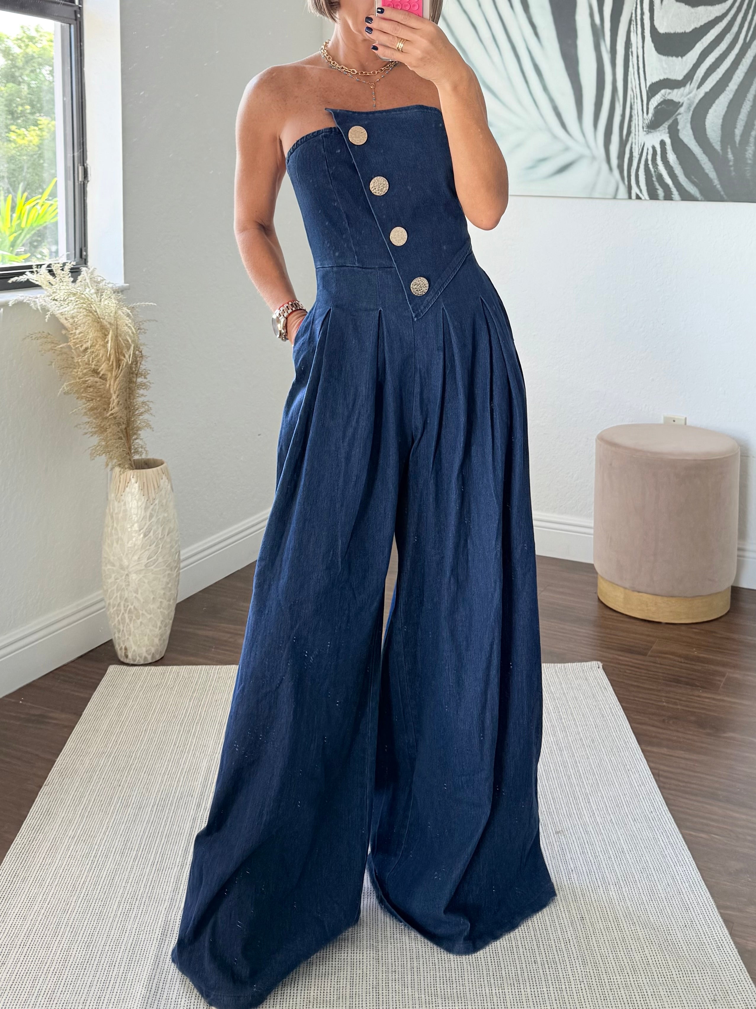 Jumpsuit Denim Chic Strapless