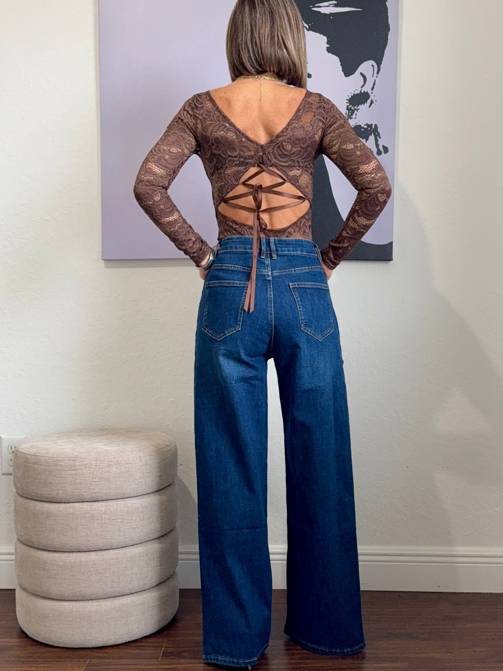 High-Waist Side Button Jeans – Dual Style