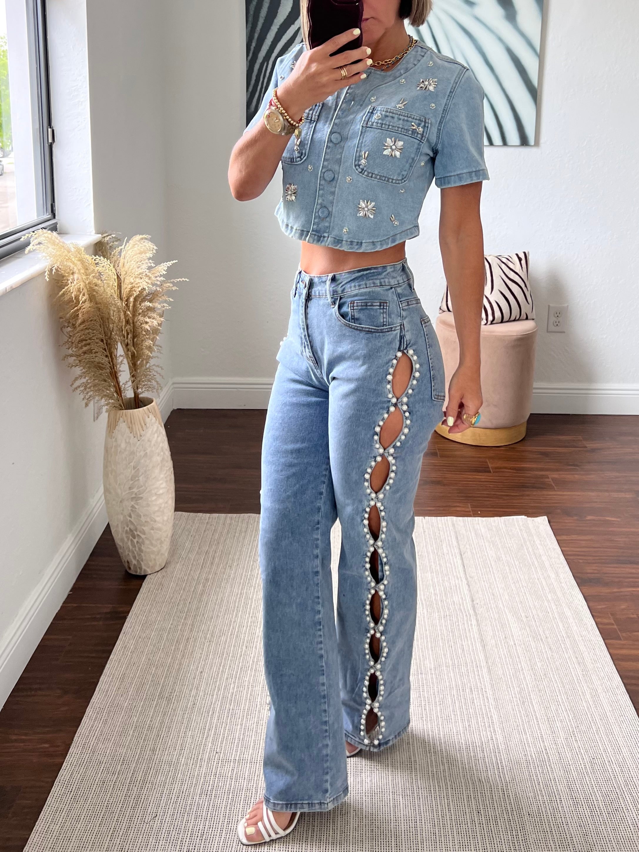 Blue  Pearls   jeans