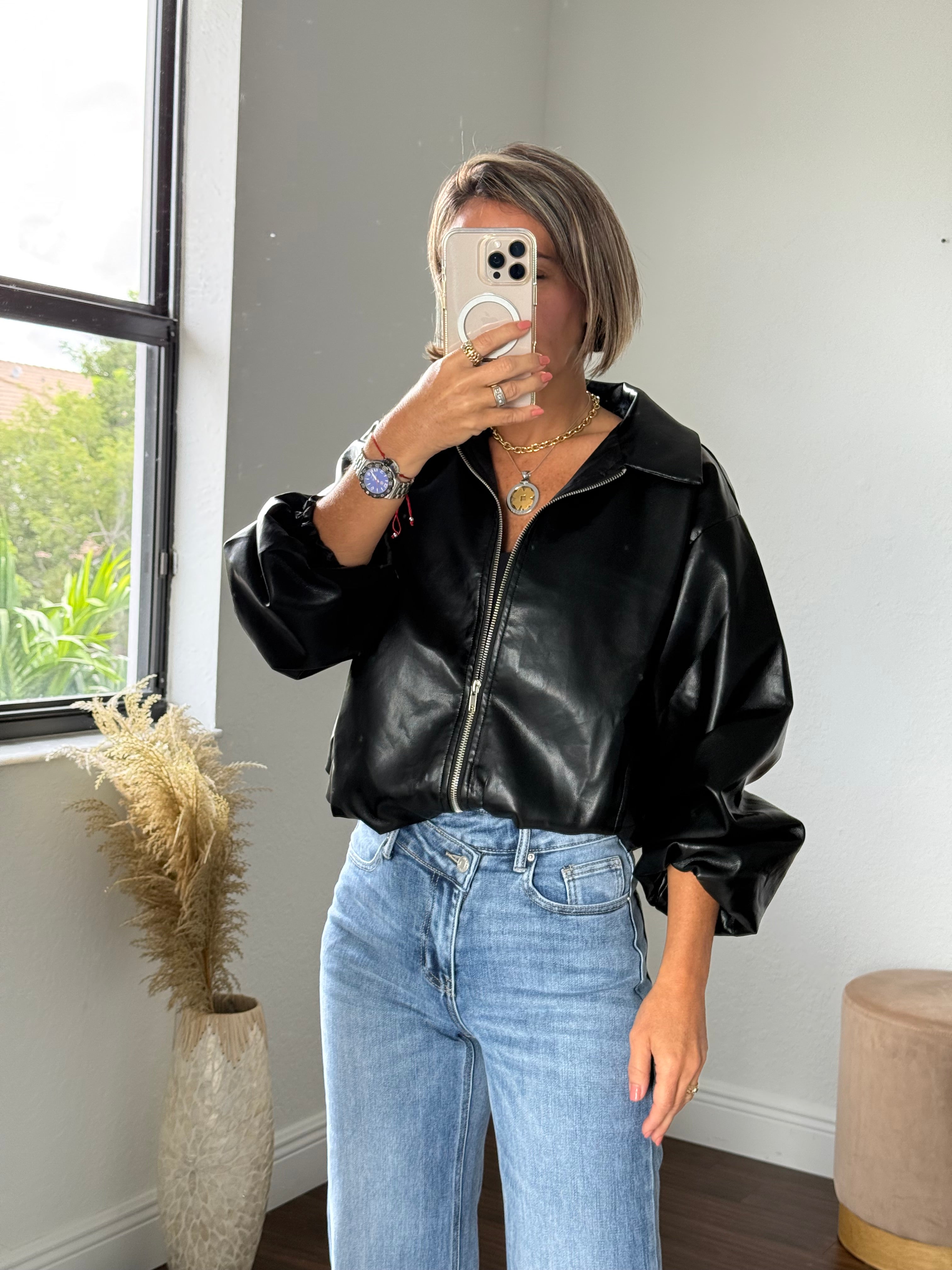 Lightweight Black Leather Jacket