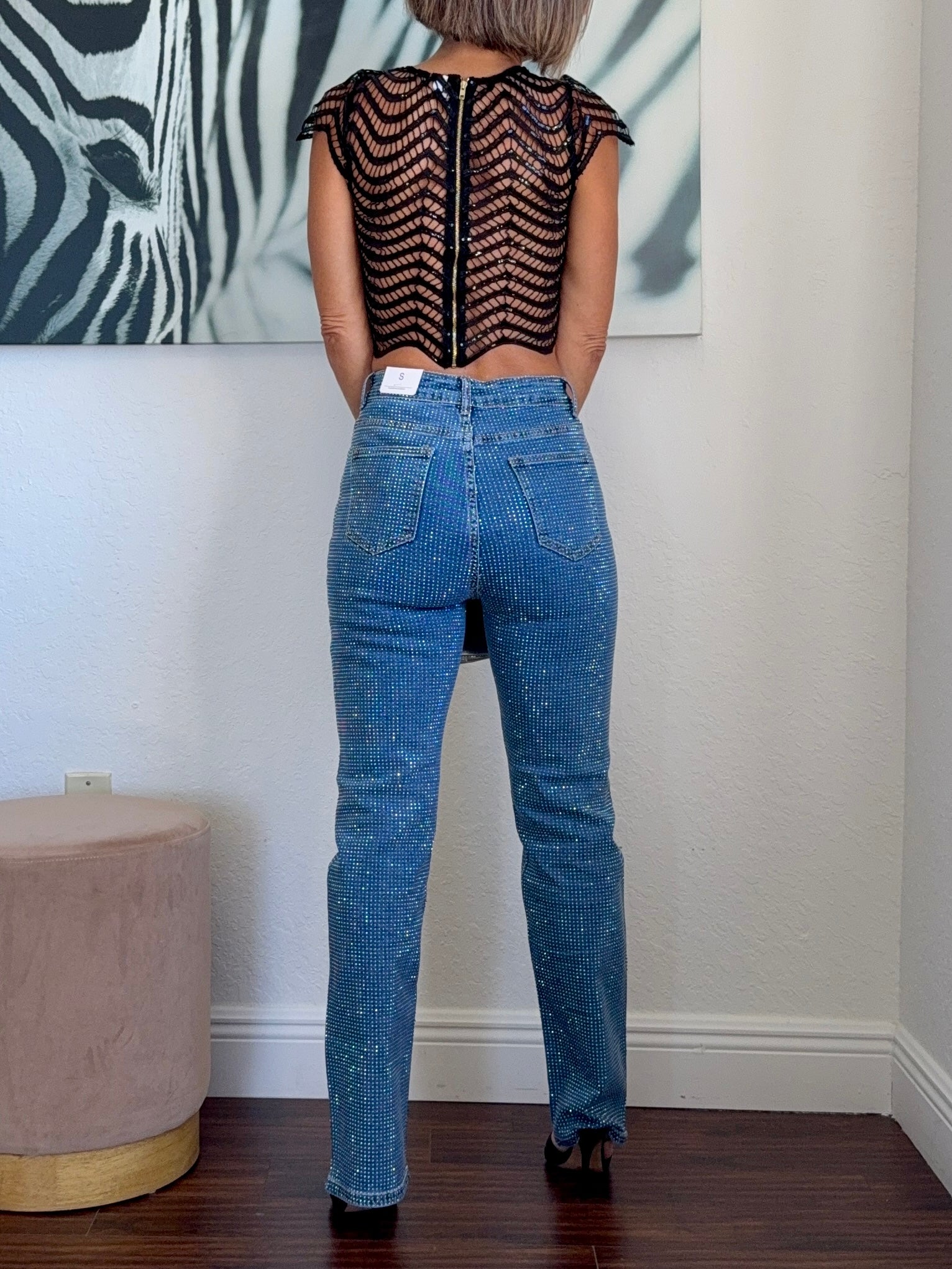 Night Luxe Jeans – Fully Embellished with Sparkle