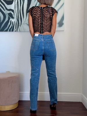 Night Luxe Jeans – Fully Embellished with Sparkle