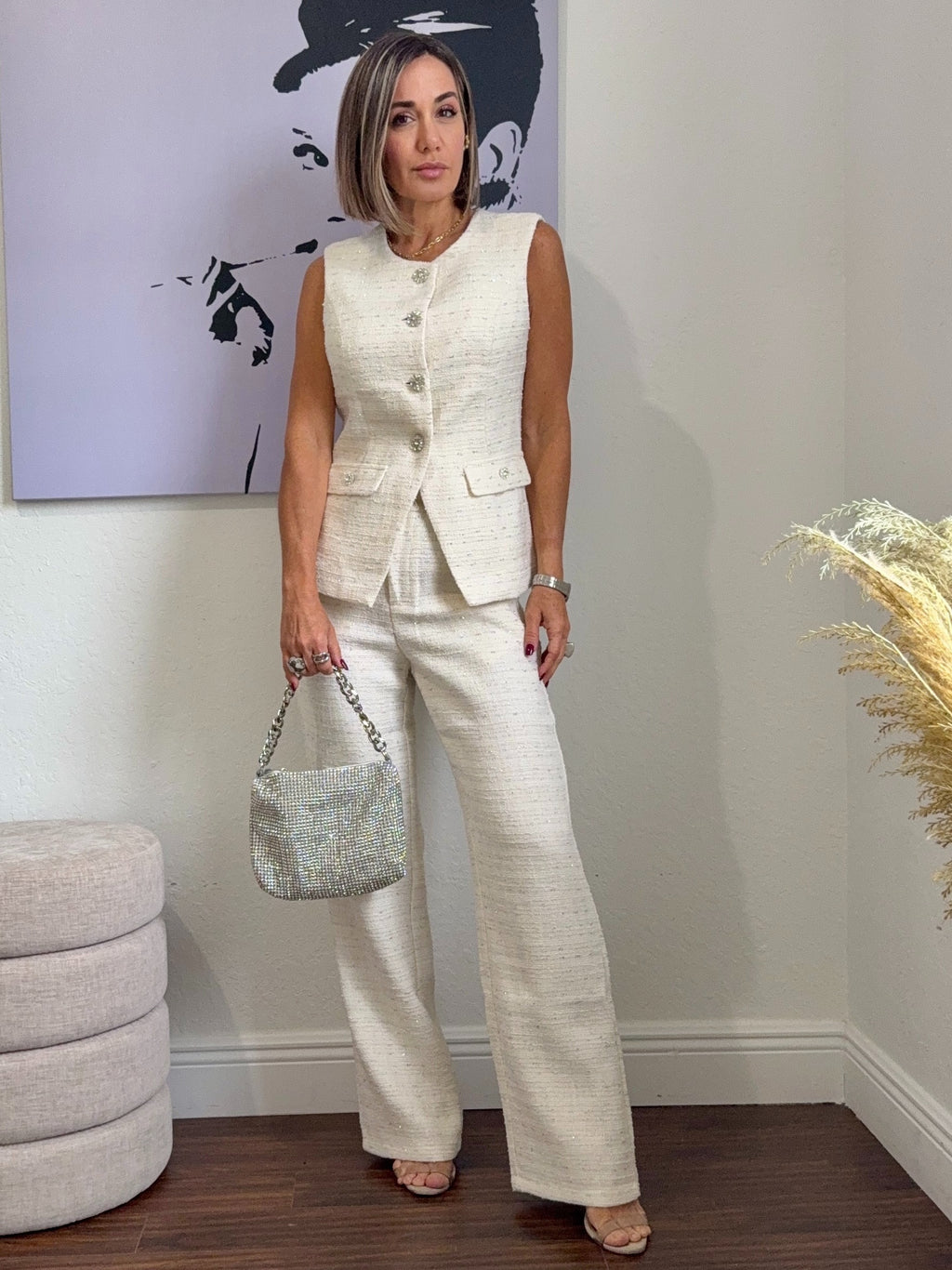 Luxury Tweed Set – Vest & Pants Edition