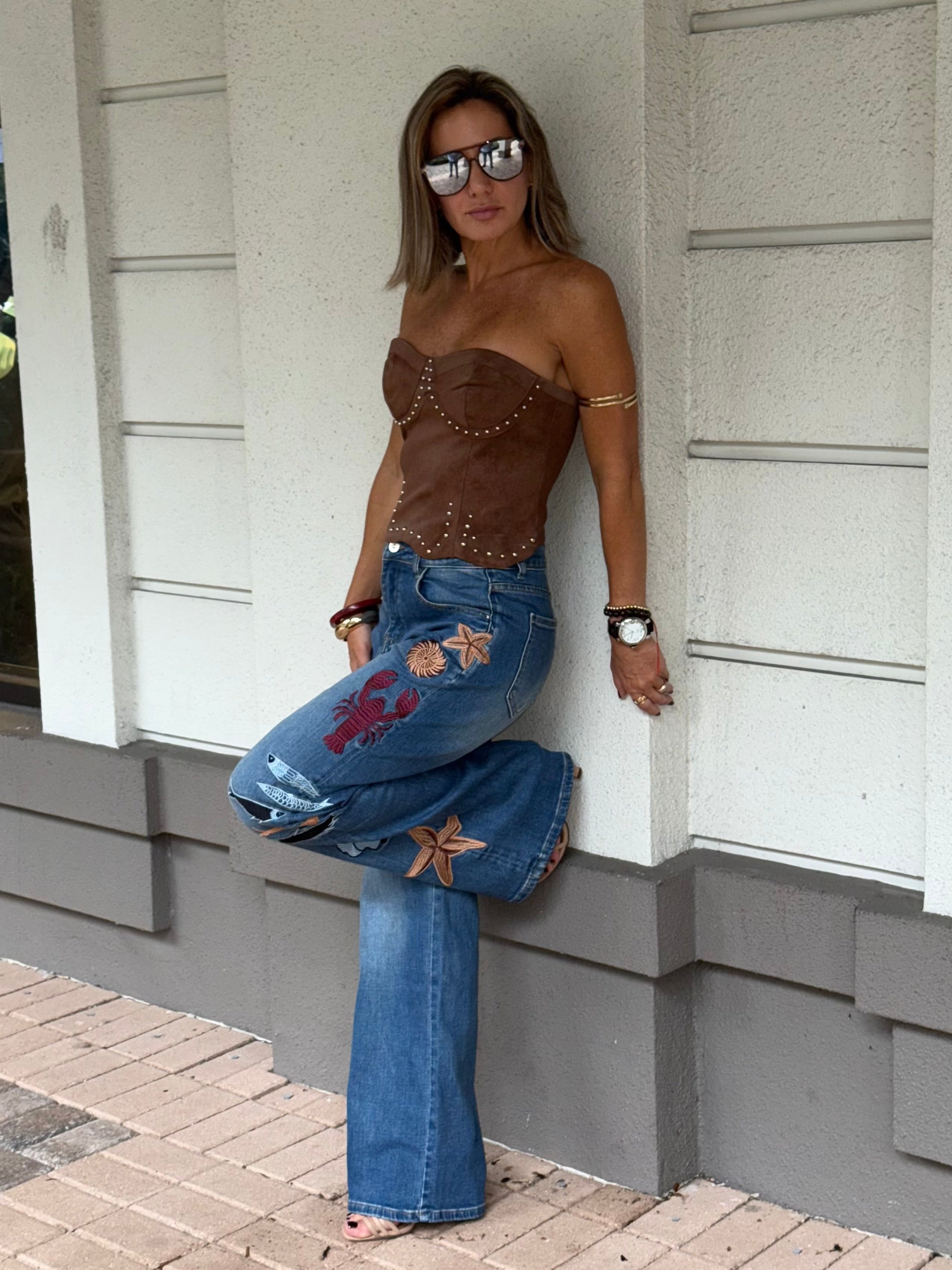 Modern Suede Corset – Luxe Golden Touch