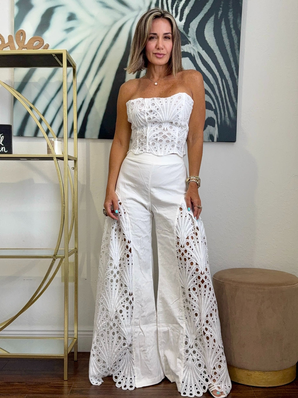 White Lace Wide-Leg Set – Fresh & Effortless Chic