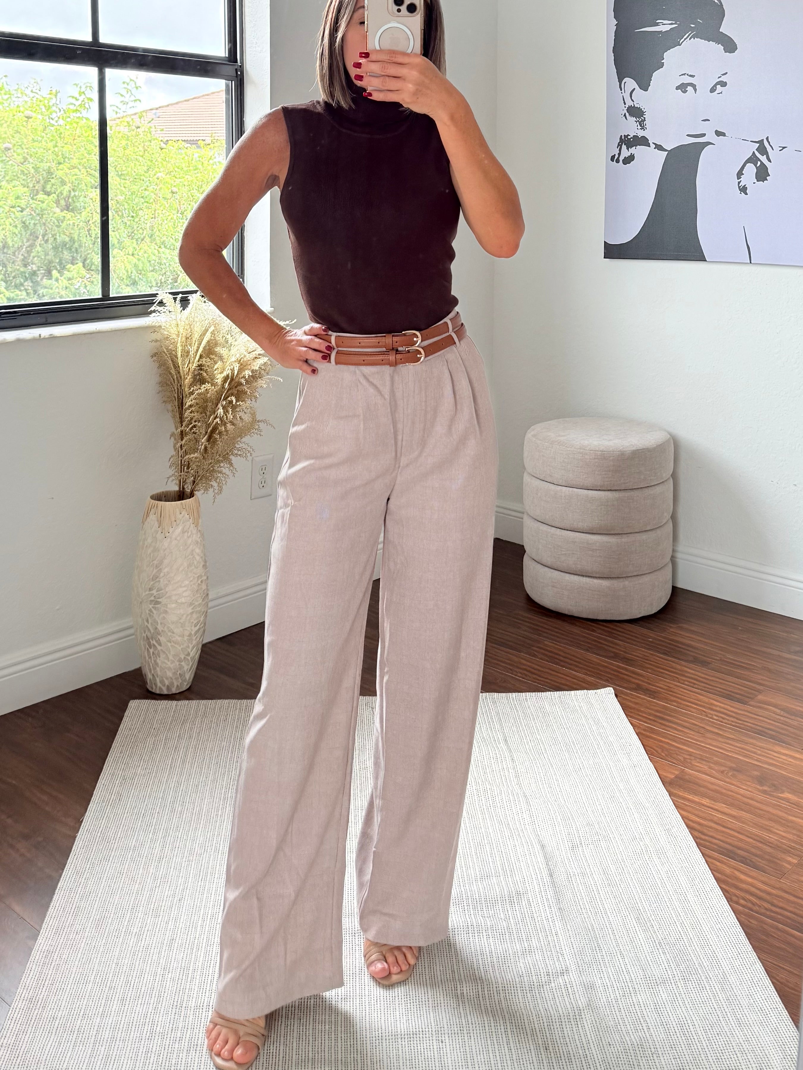 Mocca Basic Chic Sleeveless Turtleneck Sweater