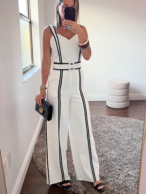 Black & white  tea&cup Jumpsuit