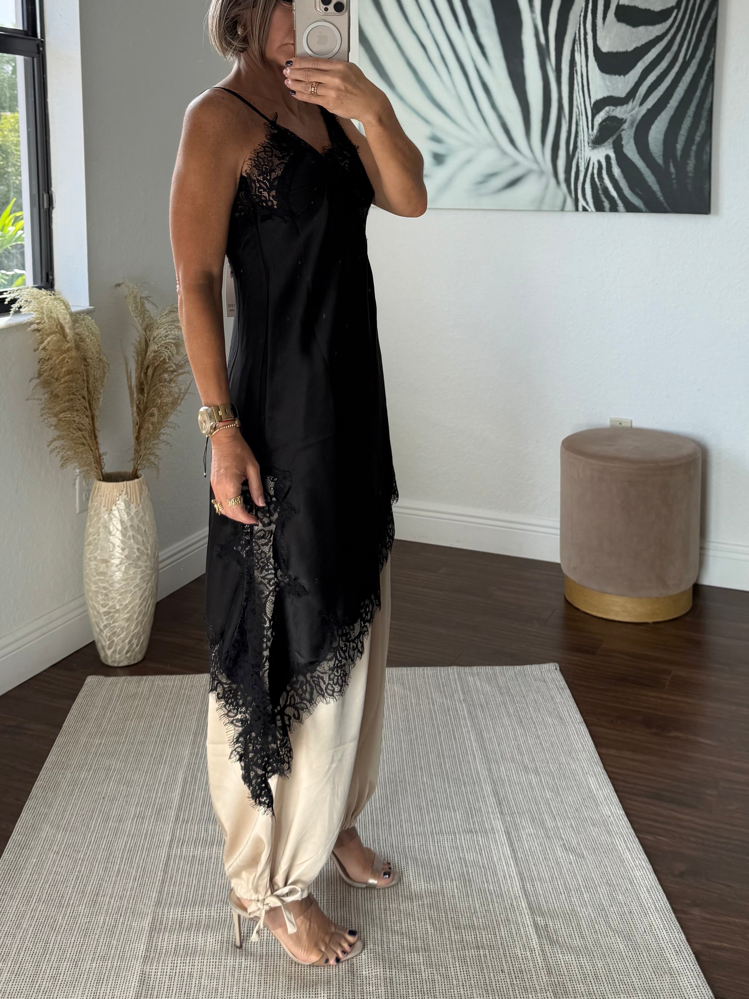 Lace & Satin Allure Top