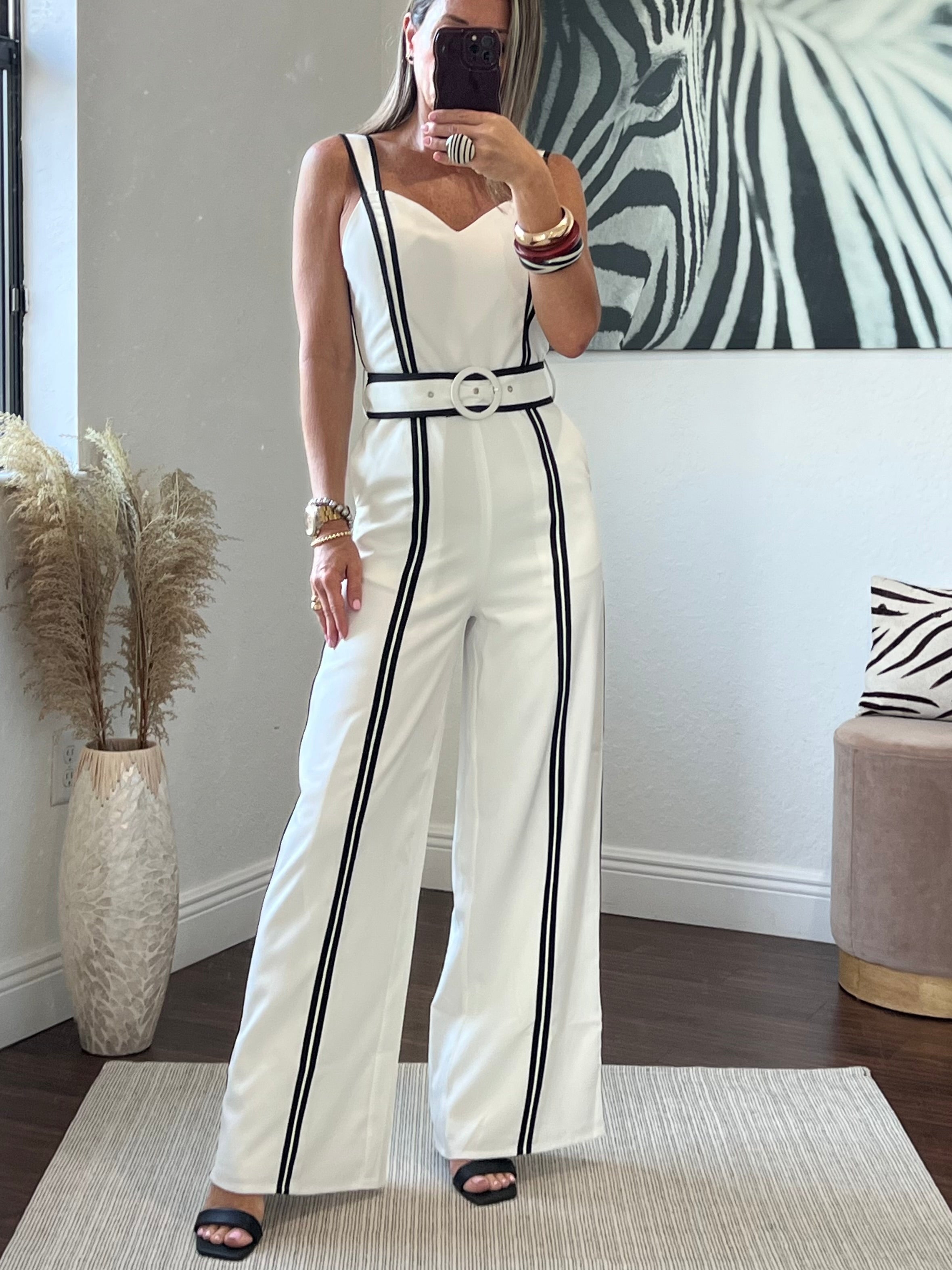Black & white  tea&cup Jumpsuit