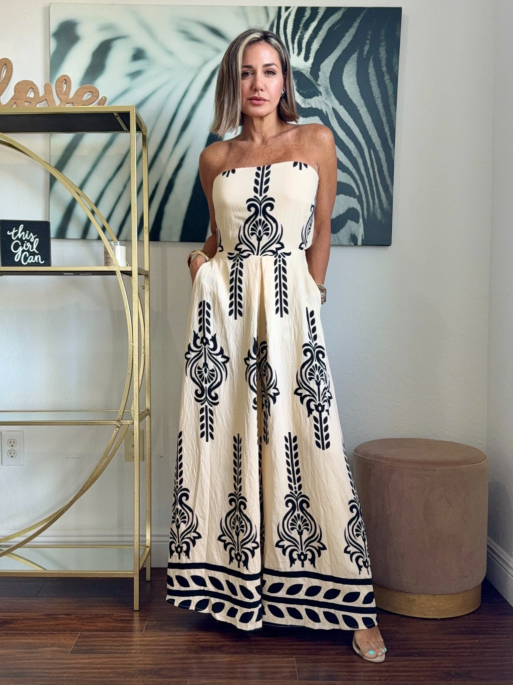 Tropical Chic – Lightweight Strapless Jumpsuit”