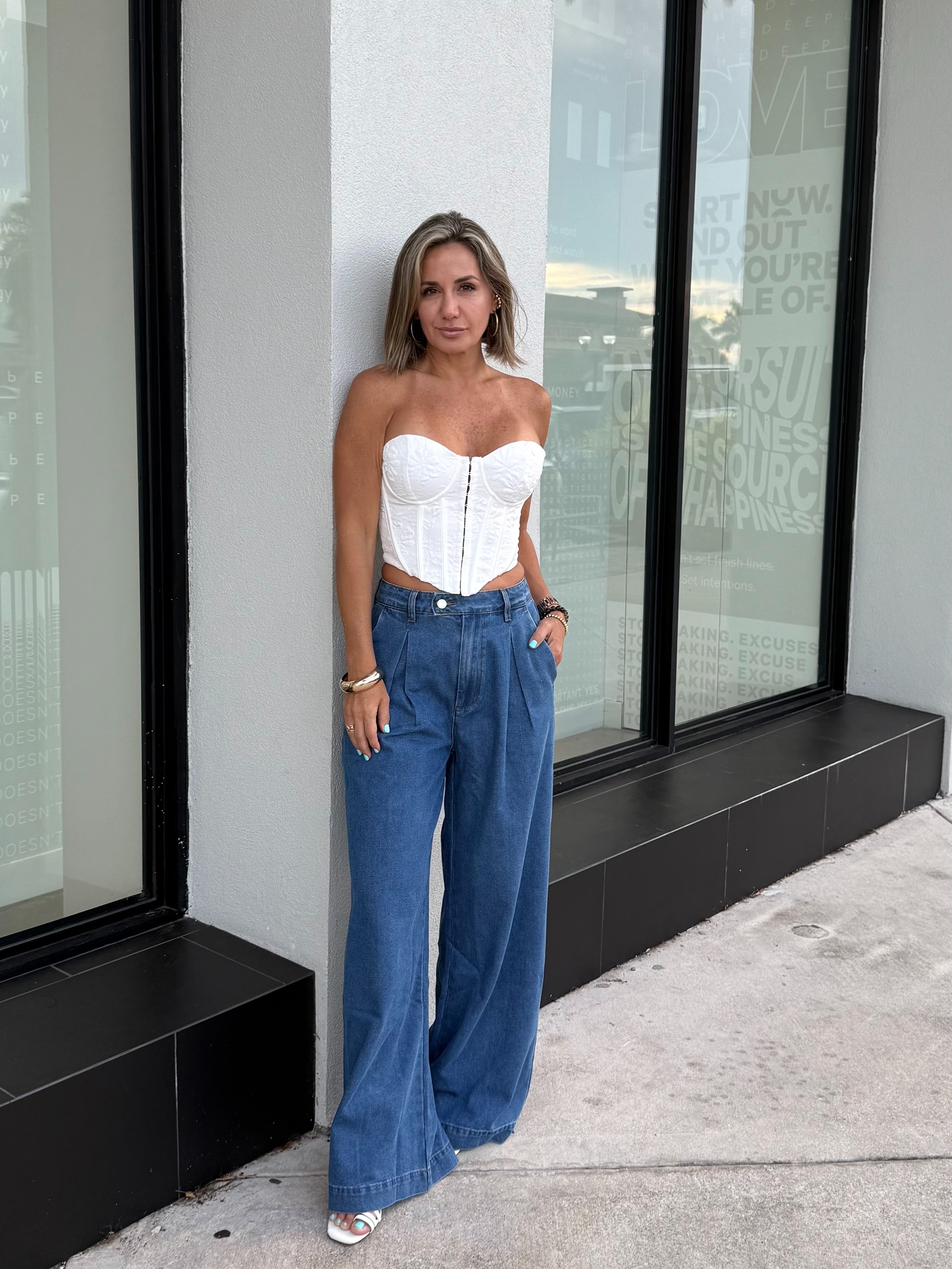 Wide-Leg Baggy Denim Pants