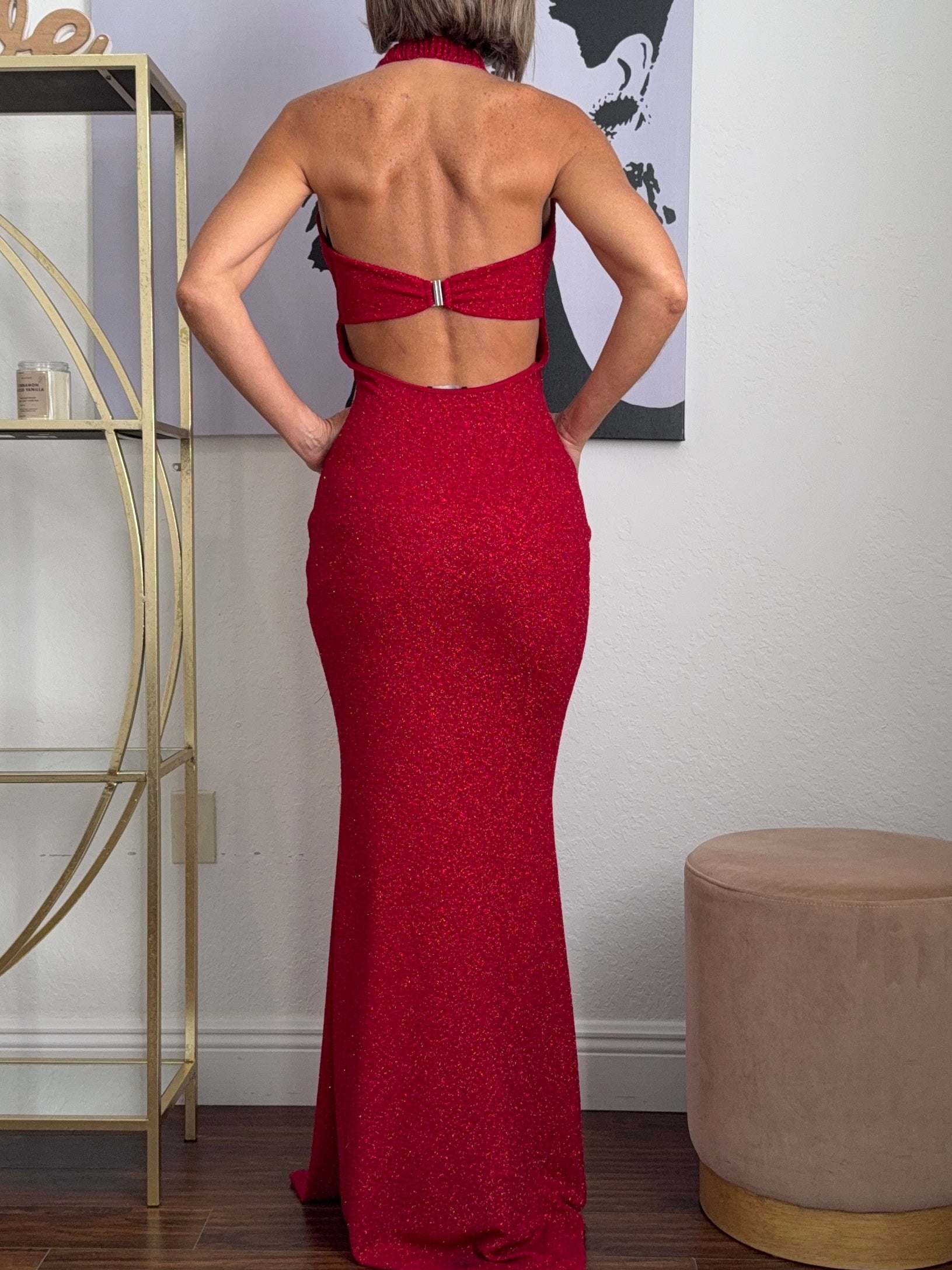 Scarlet Shine Maxi Dress