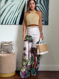 Green  bamboo pant   set
