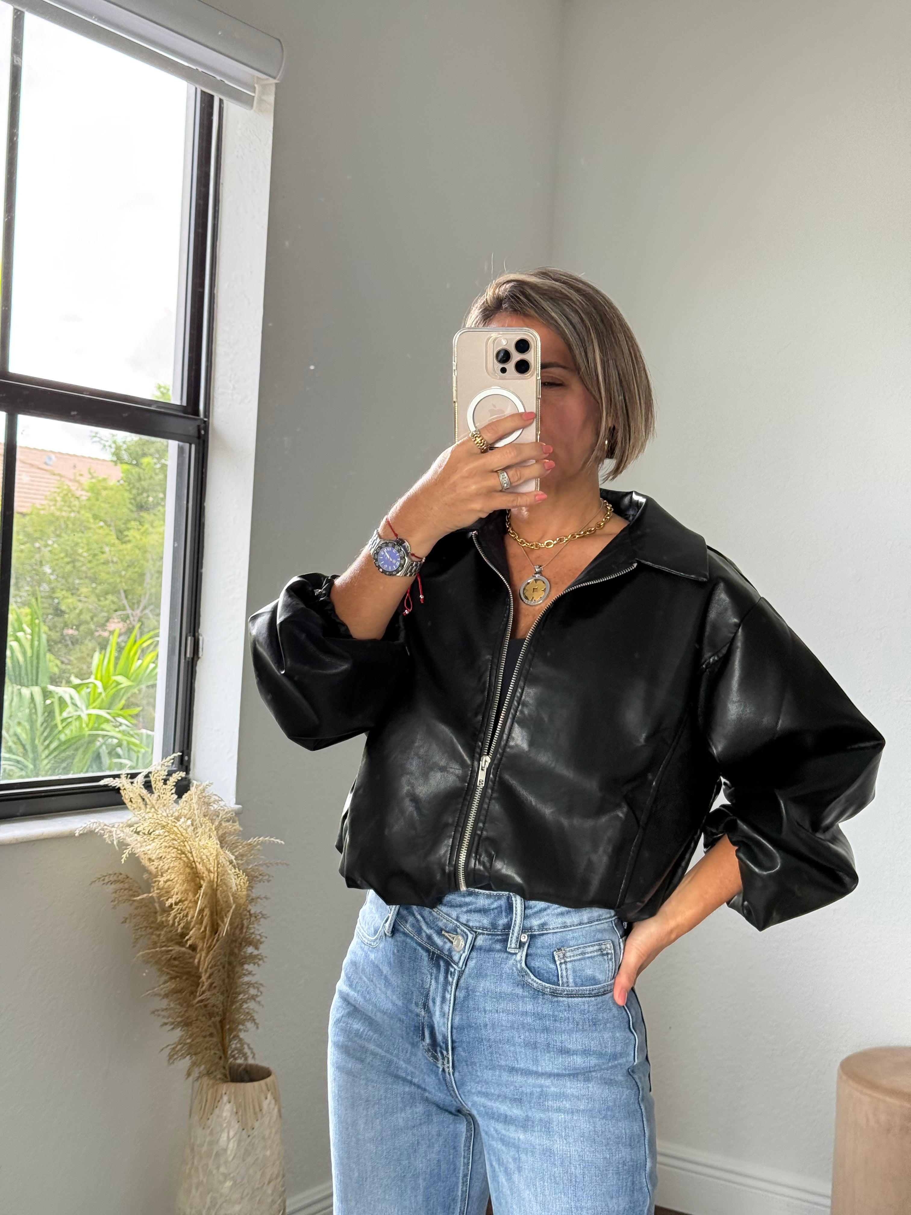Lightweight Black Leather Jacket