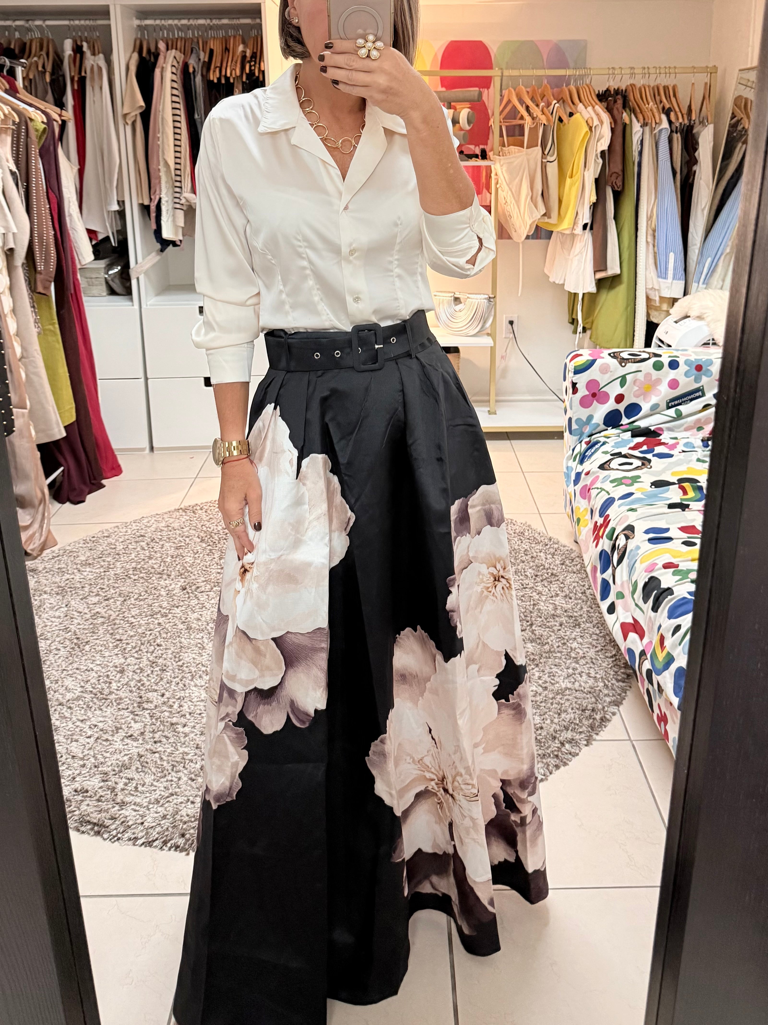 Floral Satin Dream Skirt