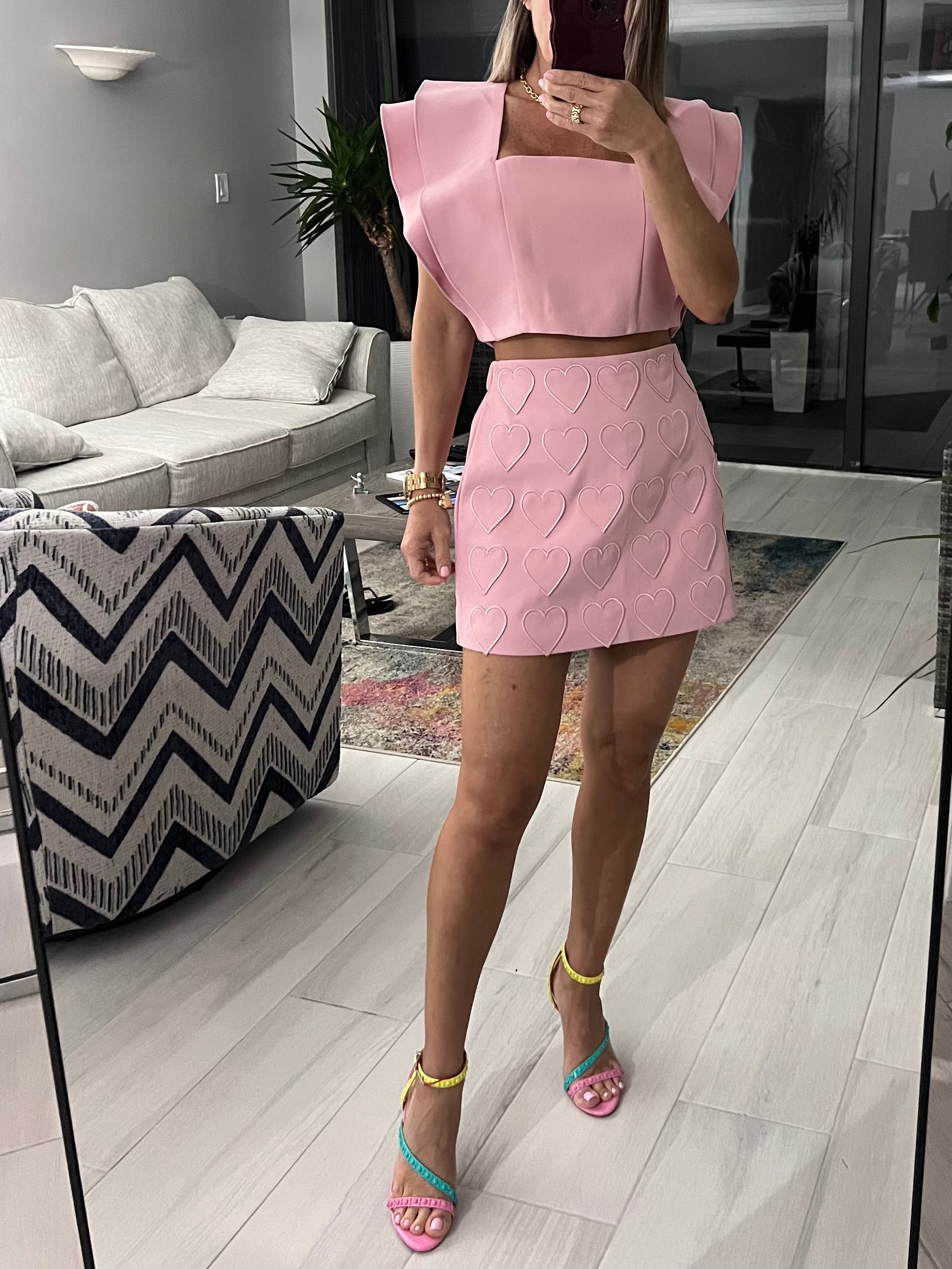 Hearts Skirt and top Matching Set