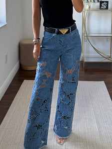 Light blue  Denim Jeans with Embroidery