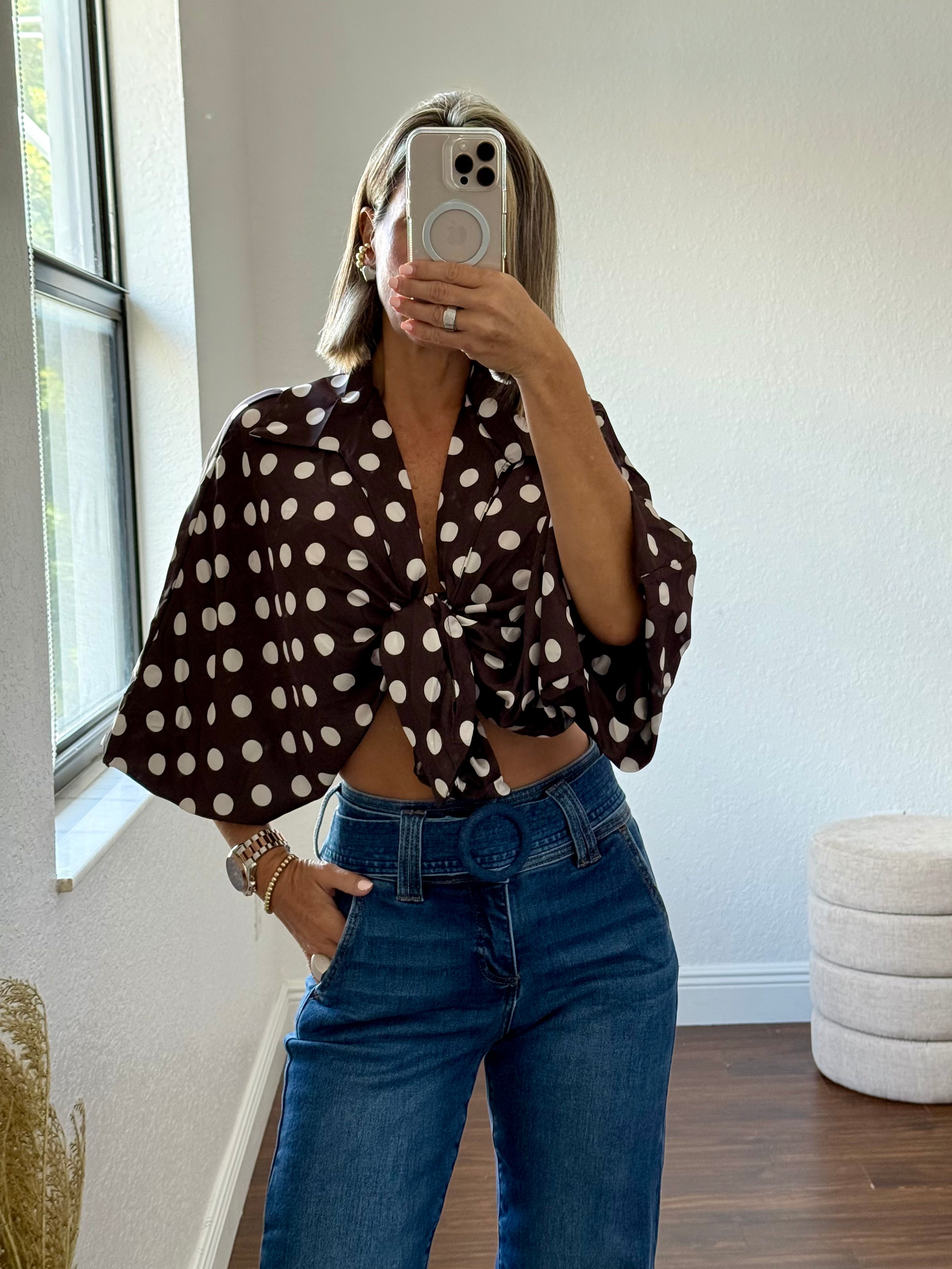 Polka dots Silk   top