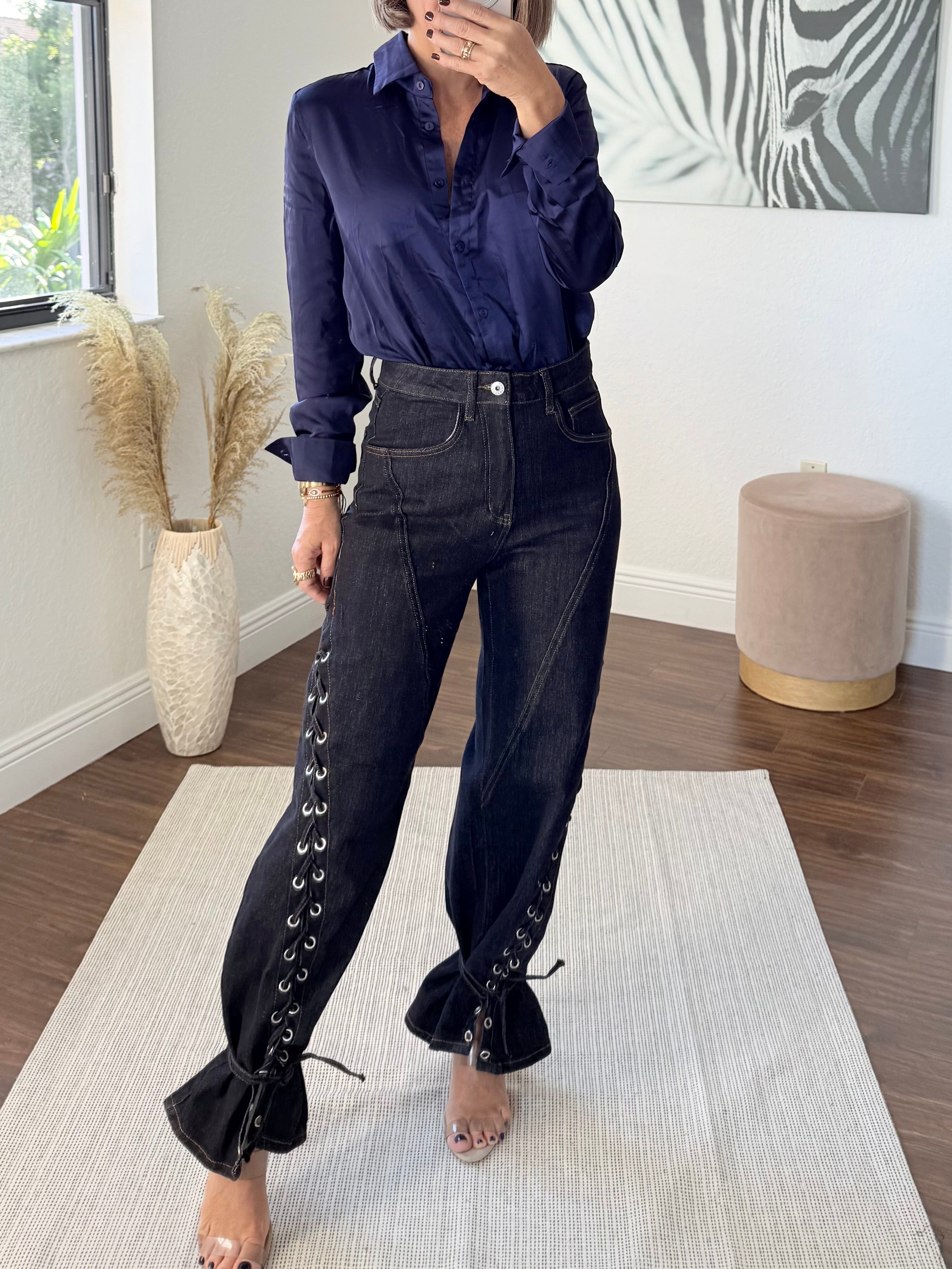 Navy blue Silk bodysuit
