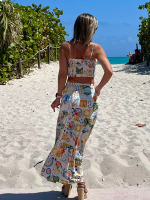 Mikonos  long skirt set