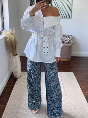 One shoulder blouse