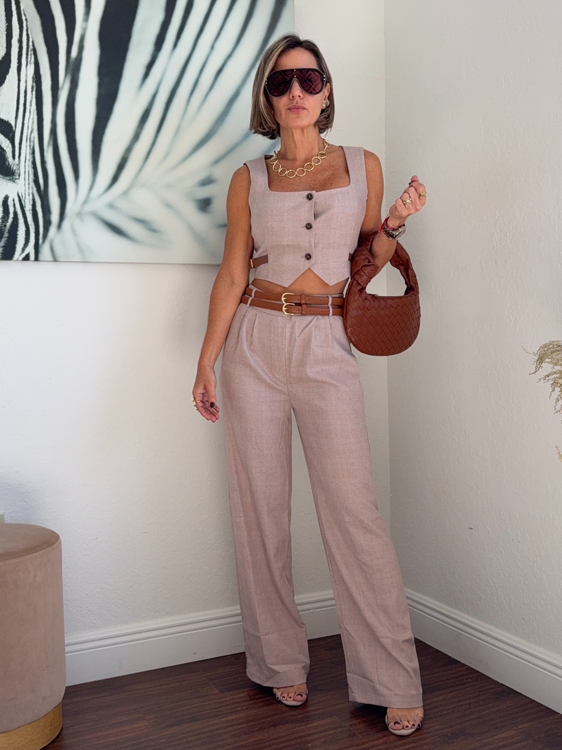 Chic Leather-Detail Set