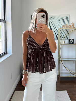 Chiffon Sequin Top – Night Elegance