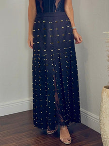 Maxi Skirt with Lace & Studs