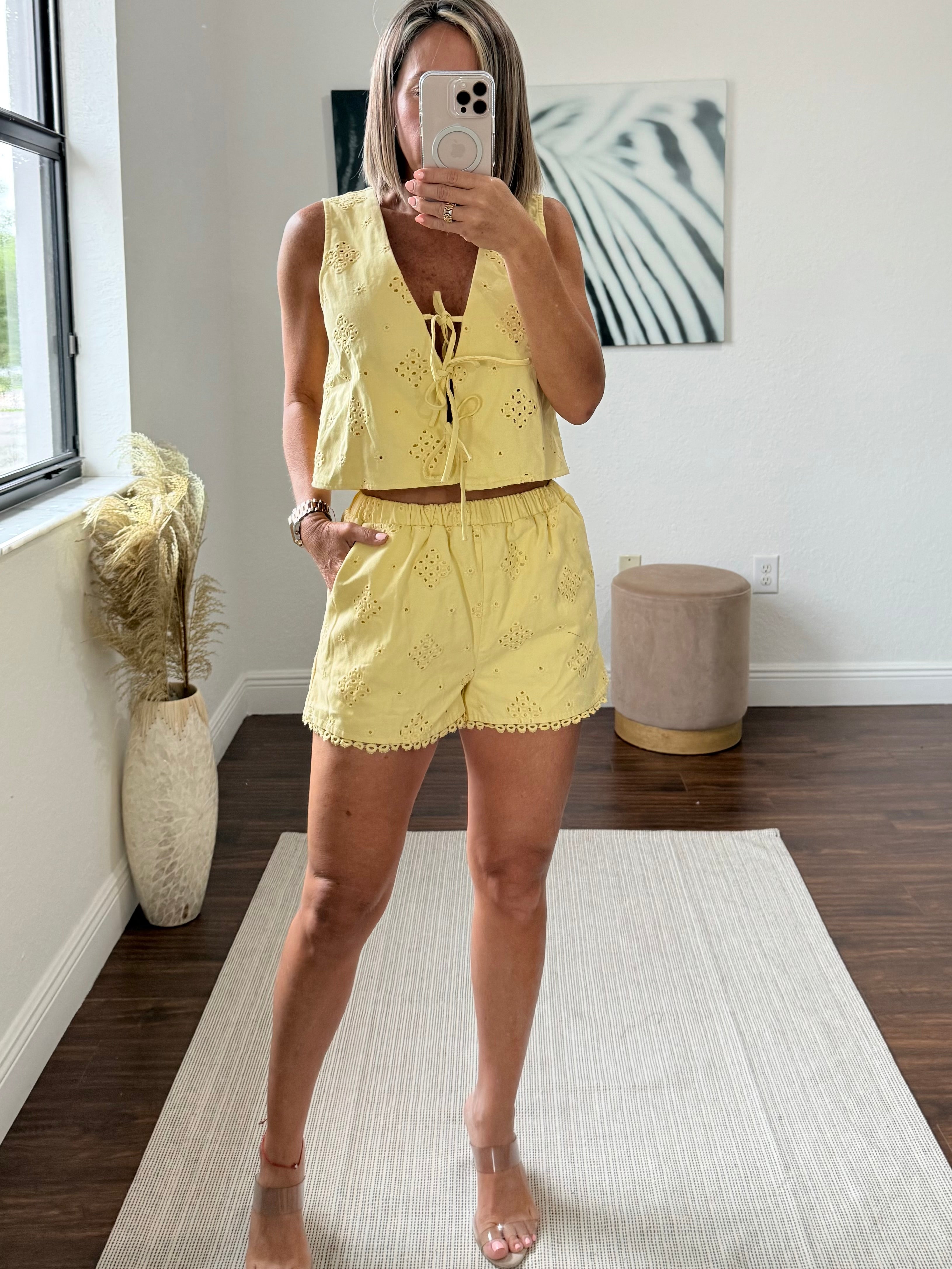 Yellow Cherie short set