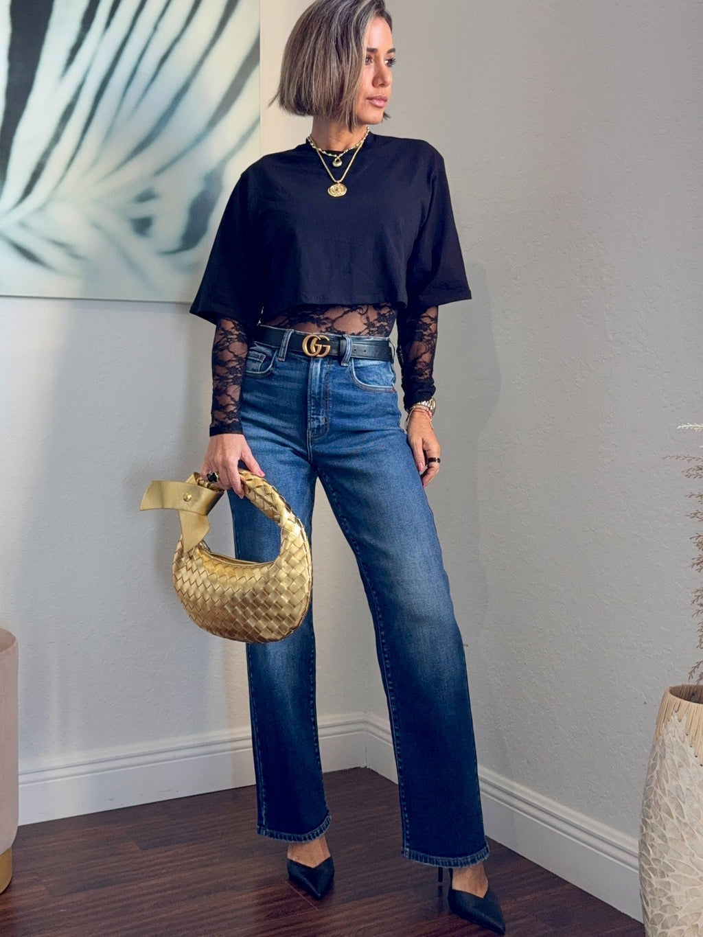 Lace & T-shirt Bodysuit – A Unique Chic Piece