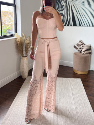 Lace  PANTS  set and strapless