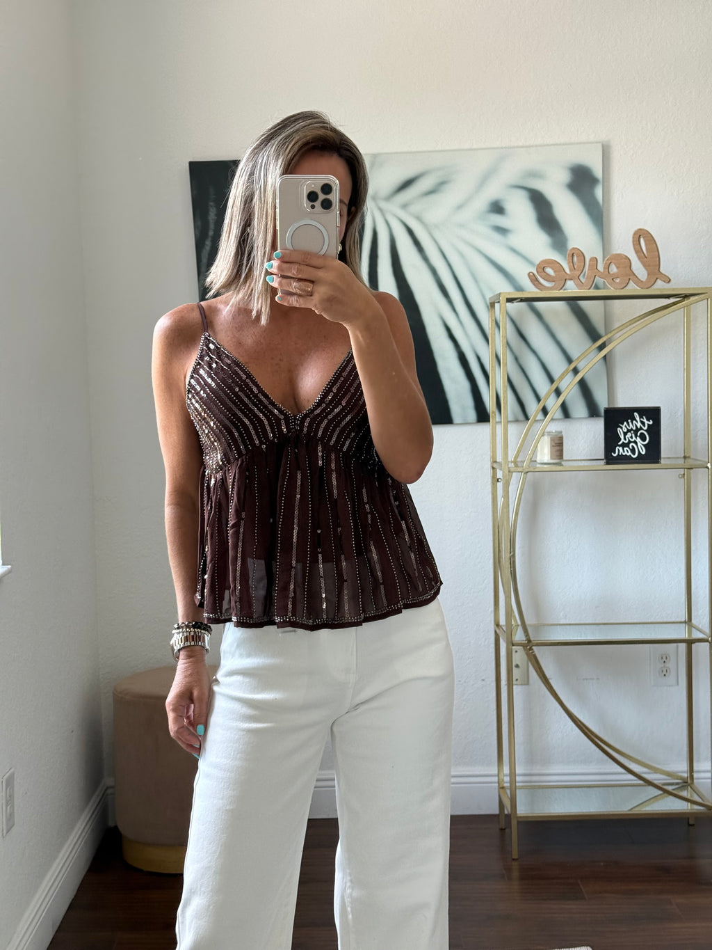 Chiffon Sequin Top – Night Elegance