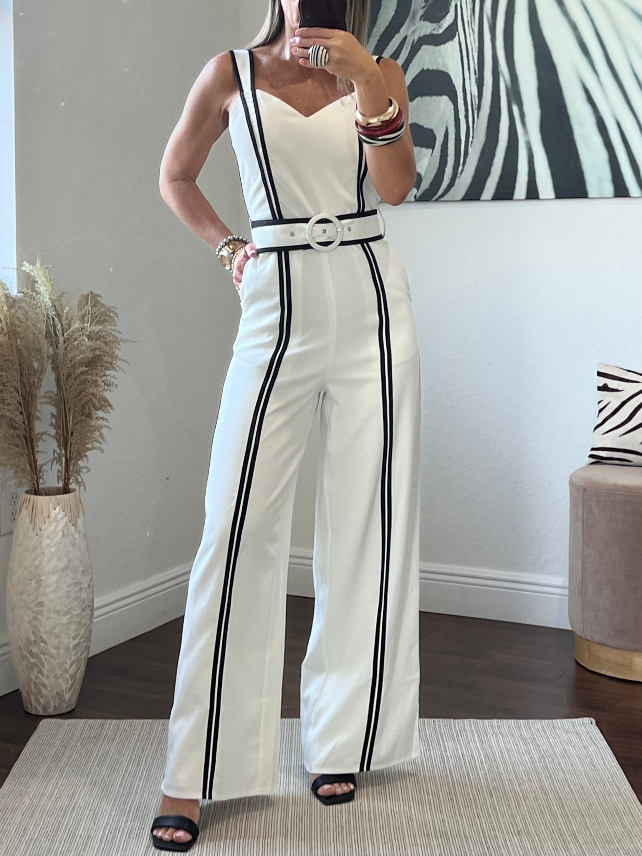 Black & white  tea&cup Jumpsuit