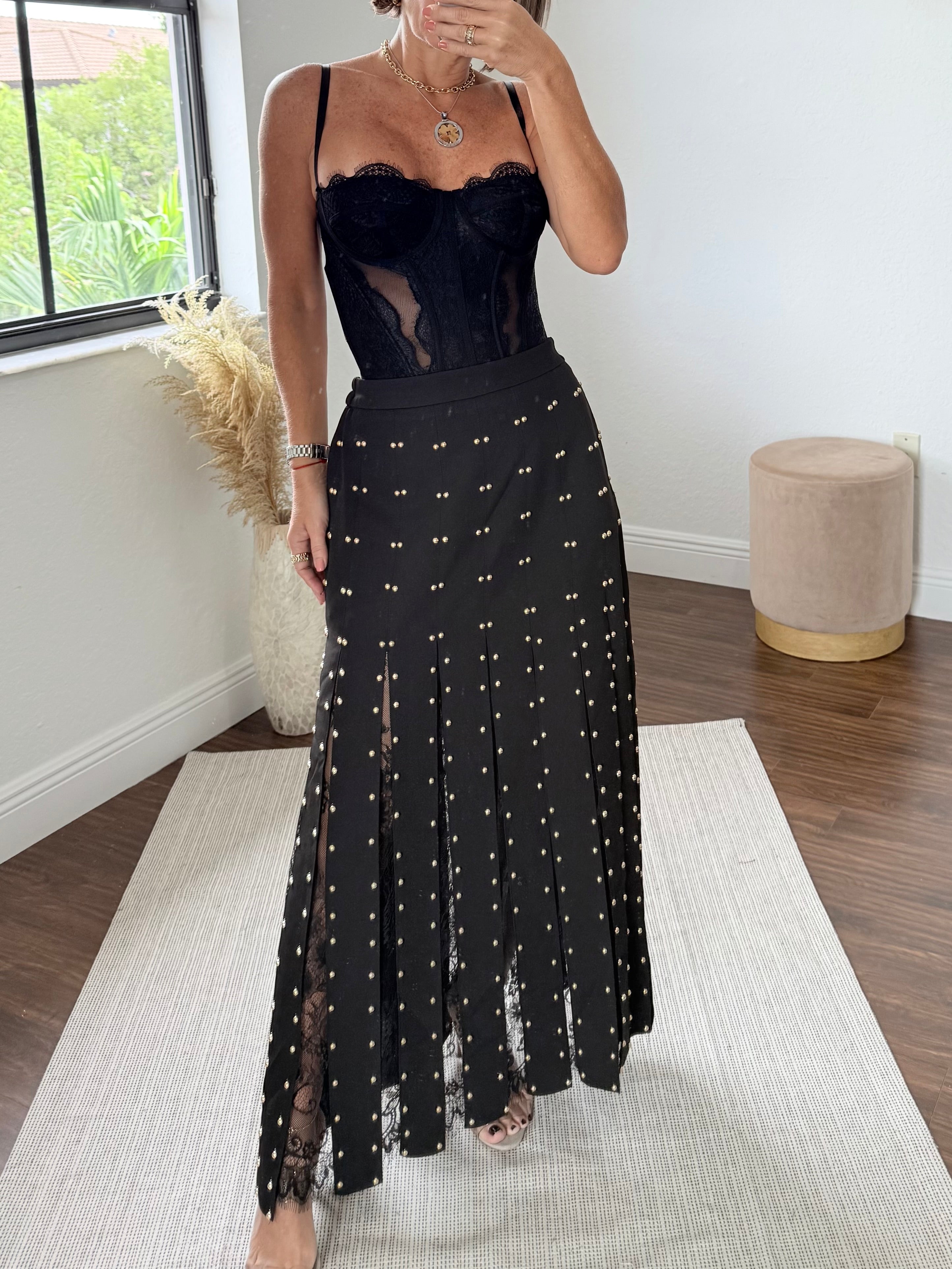Black  lace Corset Top
