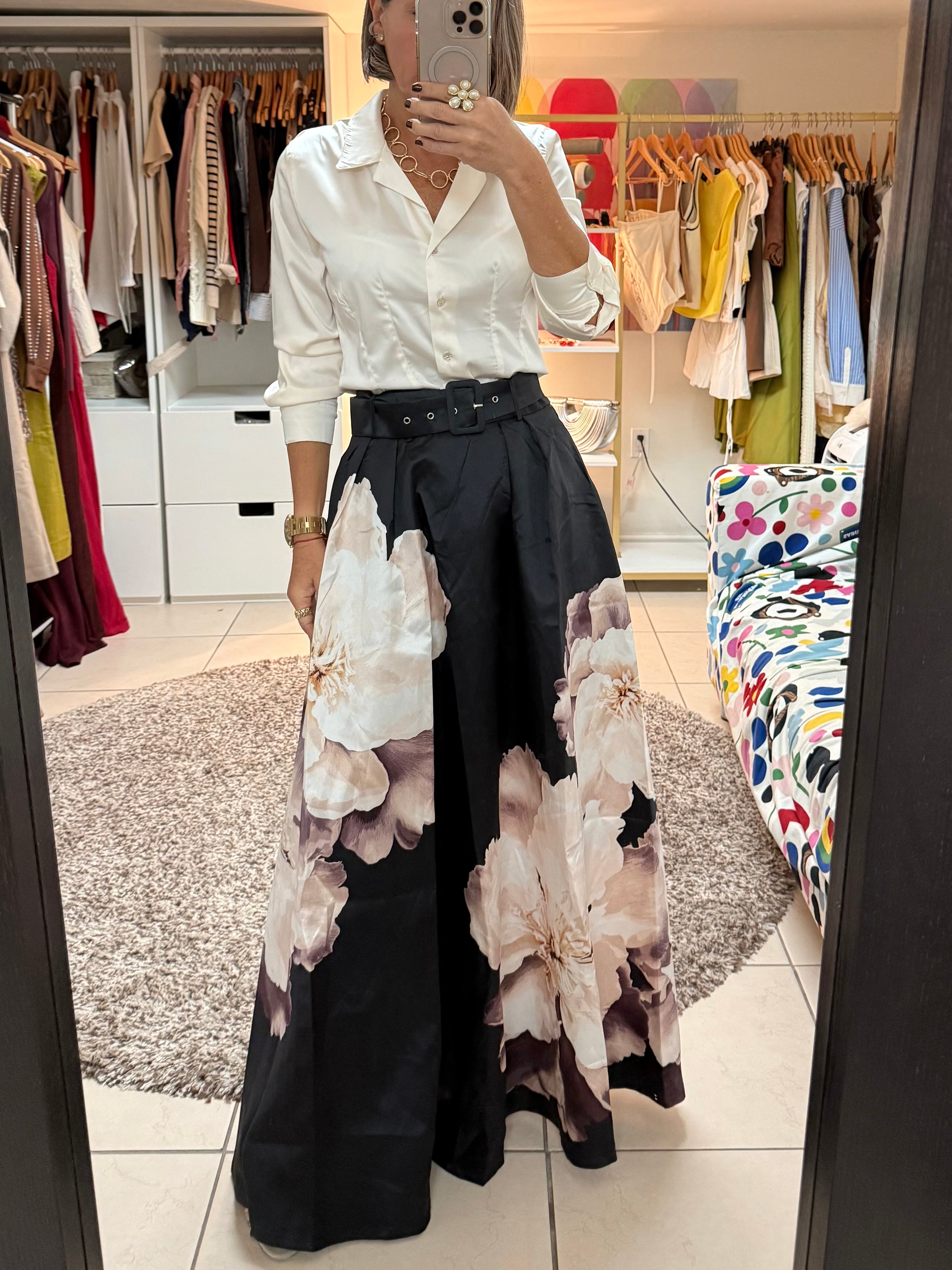 Floral Satin Dream Skirt