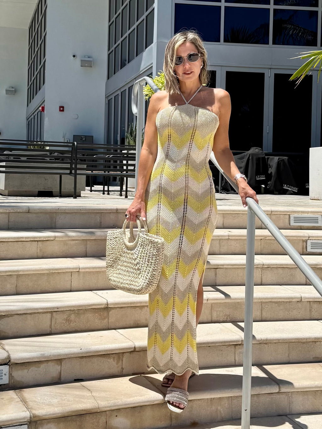 Knit yellow    dress